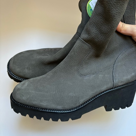 Paul Green NEWBURY Suede Wedge Boots IRON PLATFORM CHUNKY Sz 5.5/ US8 - Picture 5 of 9